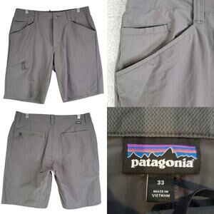Patagonia Shorts Quandary Cargo Mens Size 33 Tech Golf Gray Nylon Hike